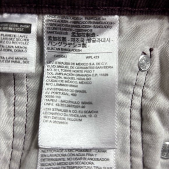 Levi’s Men’s 502 Corduroy Jeans Sz 33 X 34 Dark Purple Tone Fall Rugged Classic - Picture 12 of 16